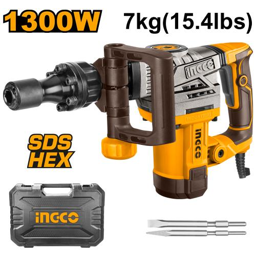 INGCO Demolition Breaker PDB130018 (1300W) Heavy-Duty Hex Chisel System