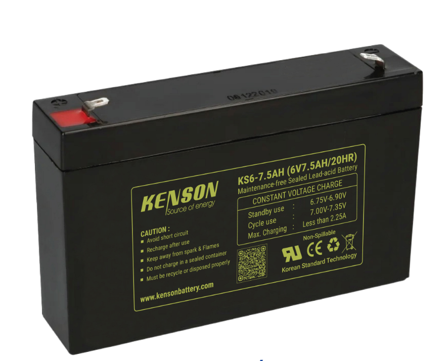 KENSON 6V 7.5Ah Rechargeable Sealed Lead Acid (SMF) Battery KS6-7.5AH