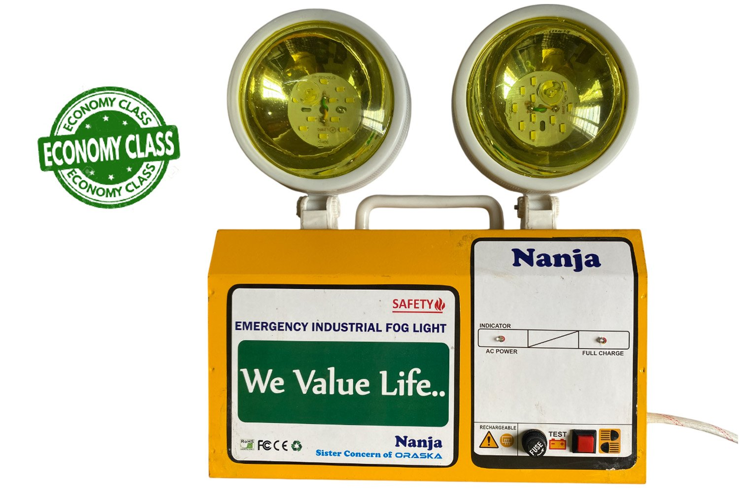 ORASKA Nanja193 4W Yellow Emergency Fog Light with 4V-2500mAH Battery 6Watt LED Light