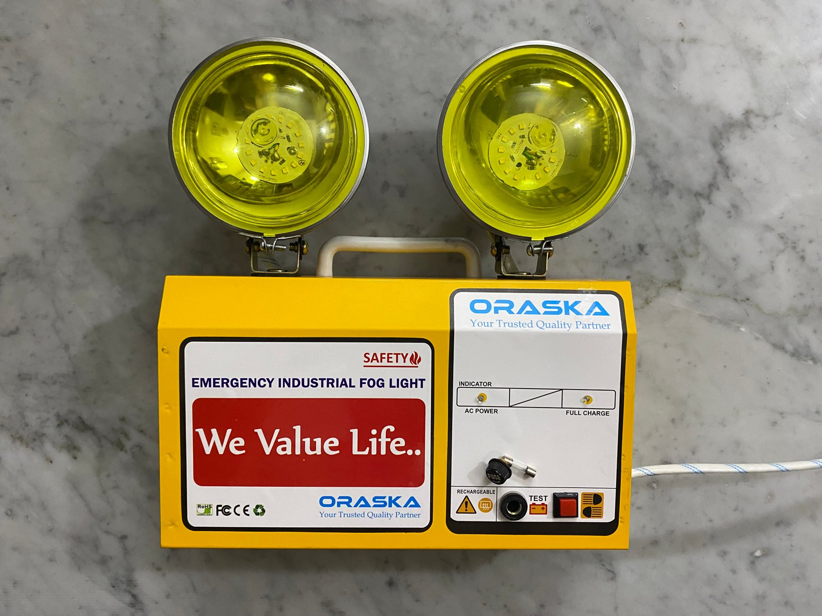 ORASKA NR12V40W 30W Yellow High Beam Emergency Fog Light 12V-9AH Battery 6-7Hrs Backup