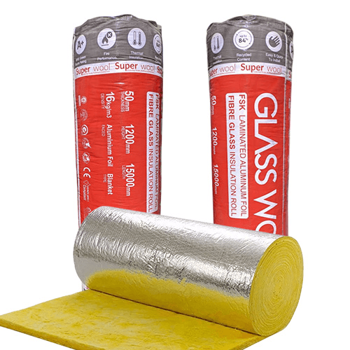 SUPER WOOL Glasswool Insulation 50mm with One Side Aluminium Foil (China Imported)
